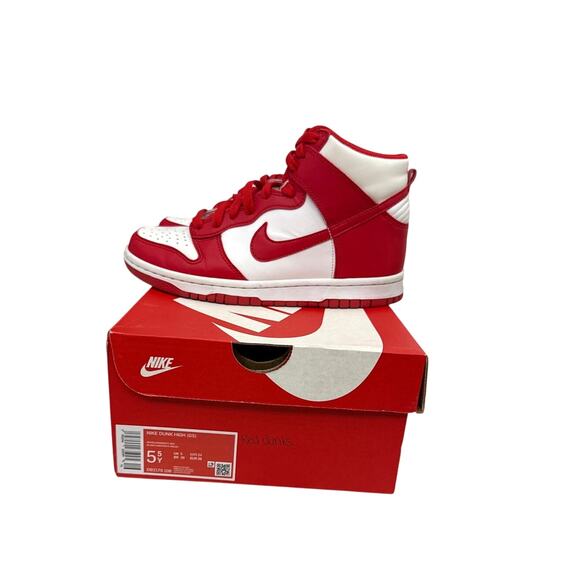 Nike Other - Nike Shoes Nike Dunk University Red White High Top Sneakers Size Youth 5.5